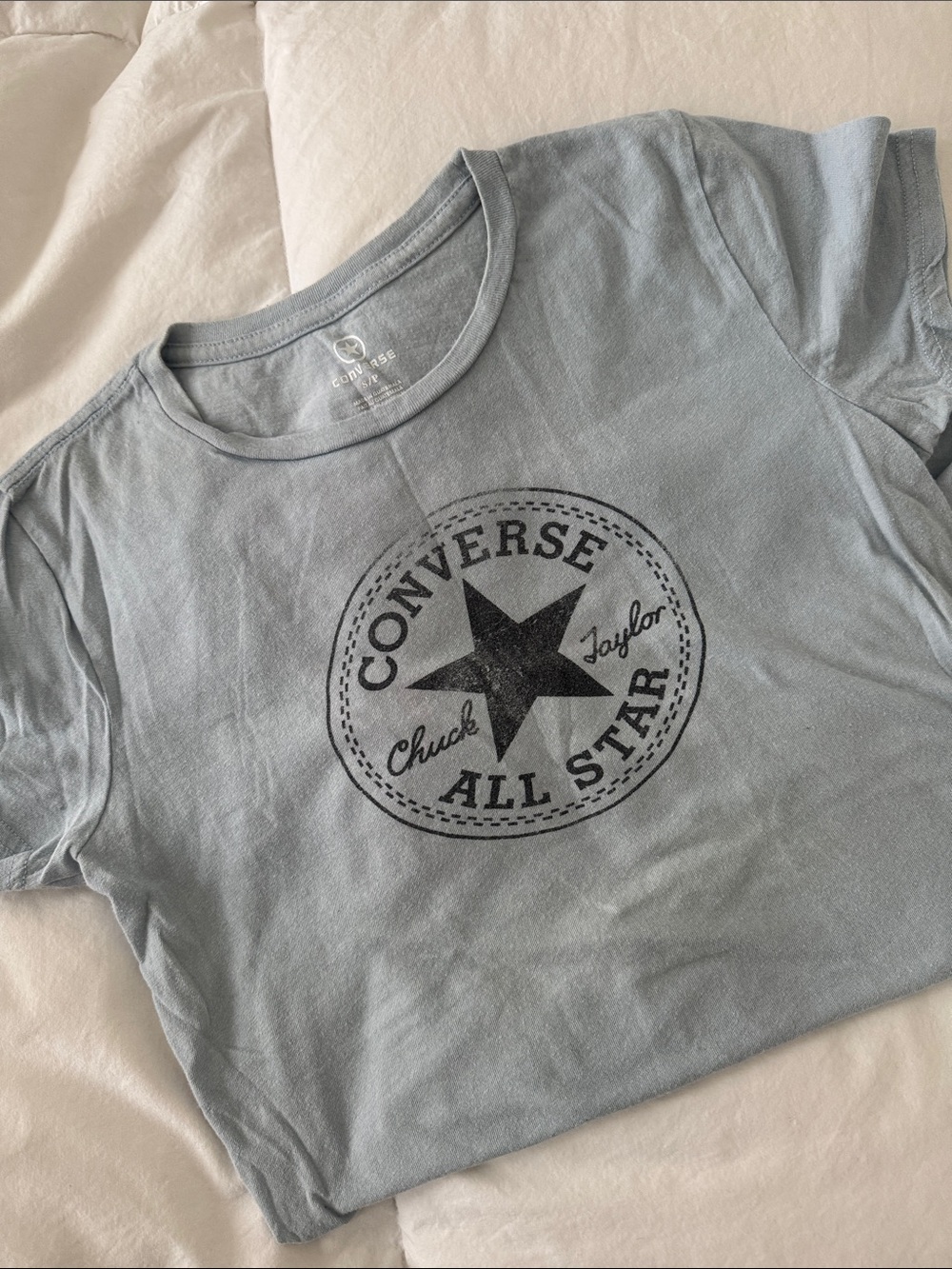 Converse Light Blue Tee with Black All Star Logo